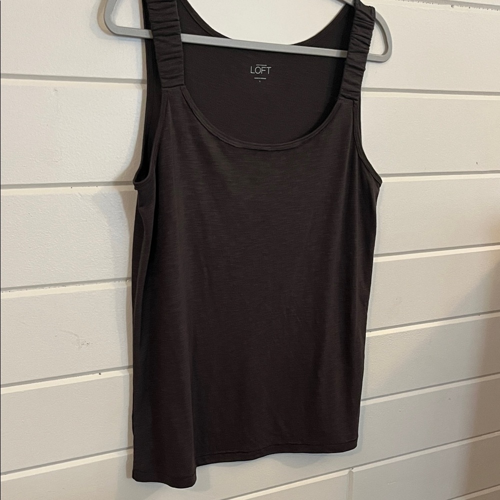 LOFT chocolate Brown Tank Top Size L